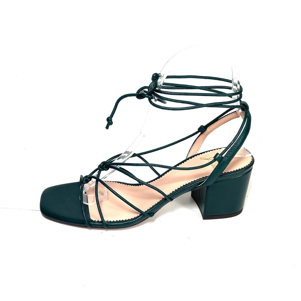 J.Crew Odette Knotted Sandals Green Strappy Leather Size 6.5